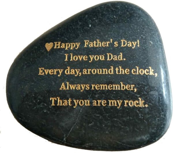 Happy Fathers Day Engraved Rock