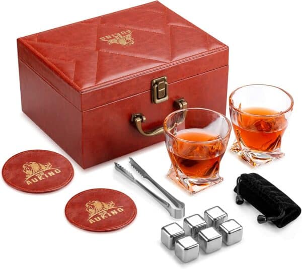 Whiskey Set with Leather Box