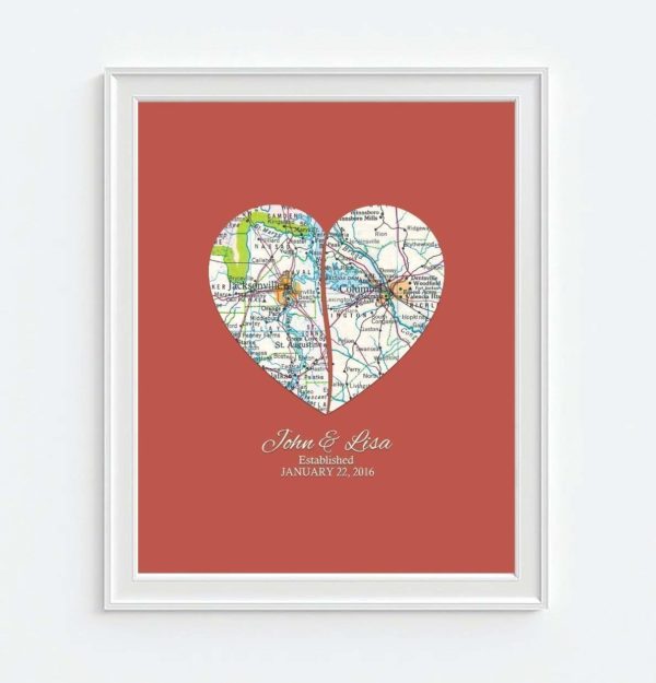 Heart Map Print