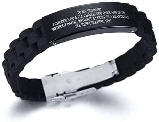Engraved Black Silicone Bracelet