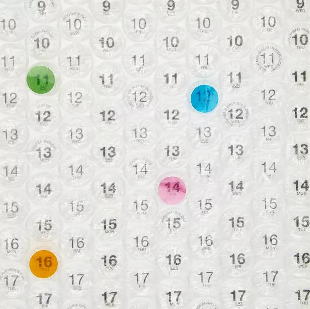 Bubble Wrap Calendar