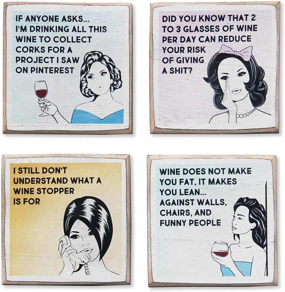 Funny Sayings And Quotes Wine Coasters
