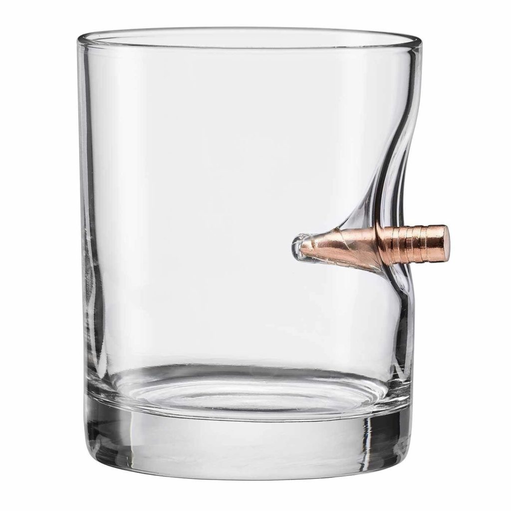 Rocks Glass with Real Bullet
