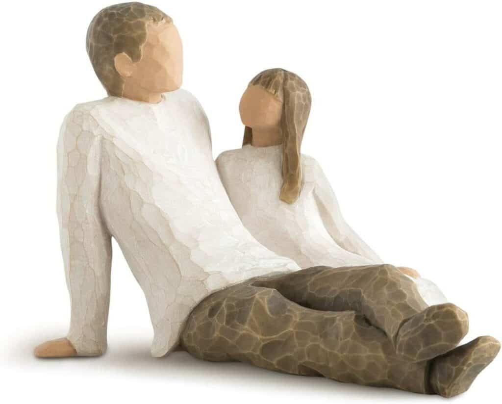 Father and Daughter Sculpted Hand-Painted Figure