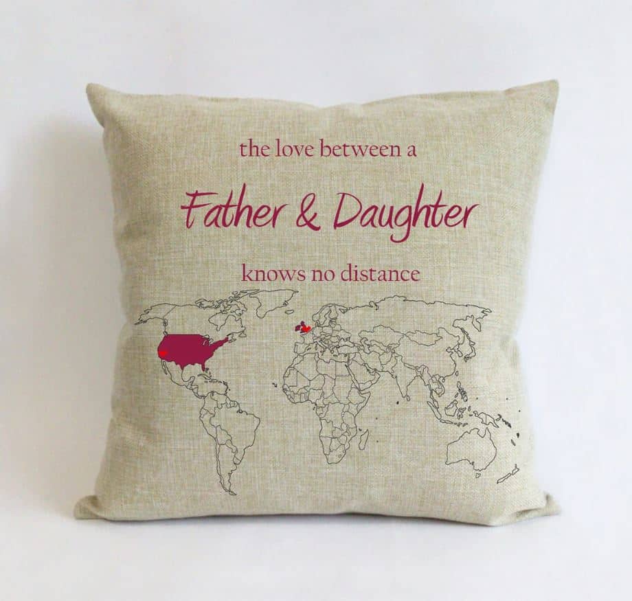 Long Distance Father Daughter Cushion