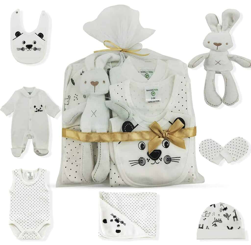 7 Piece Ivory White Baby Gift Set