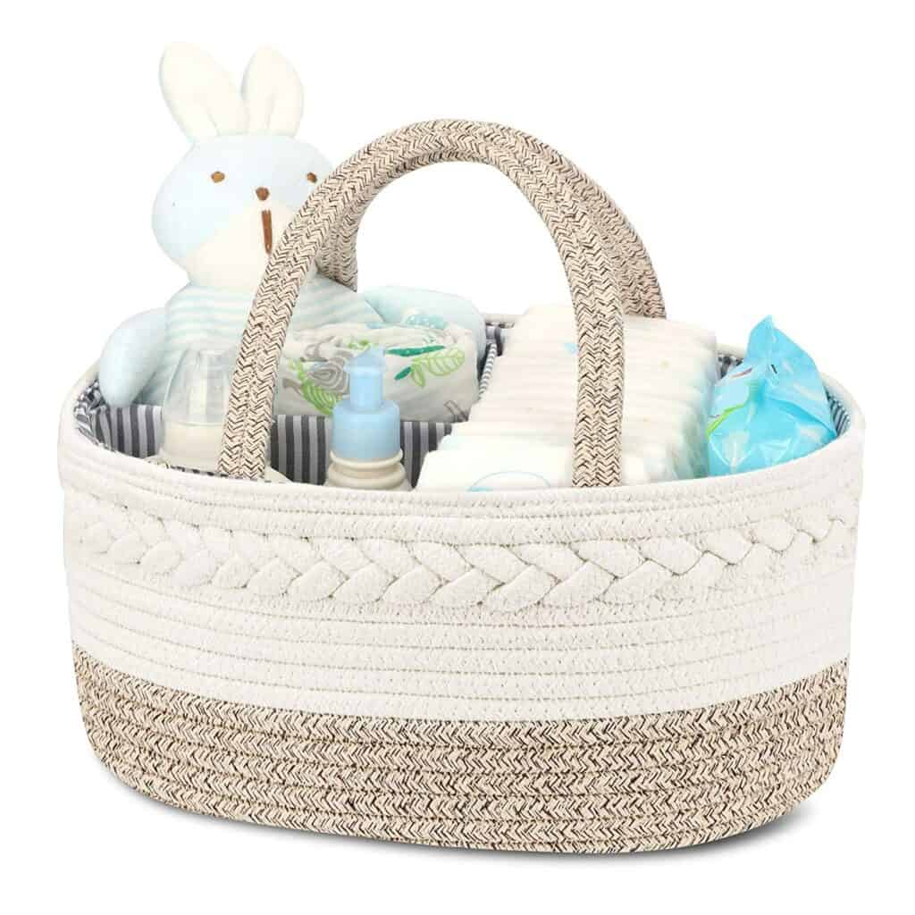Cotton Rope Diaper Basket Caddy