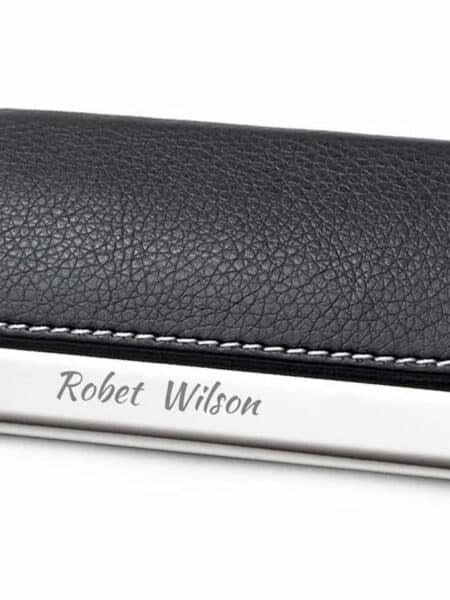 Personalized Leather Magnetic Business Card Holder