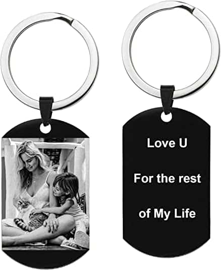 Personalized Photo And Text Keychain