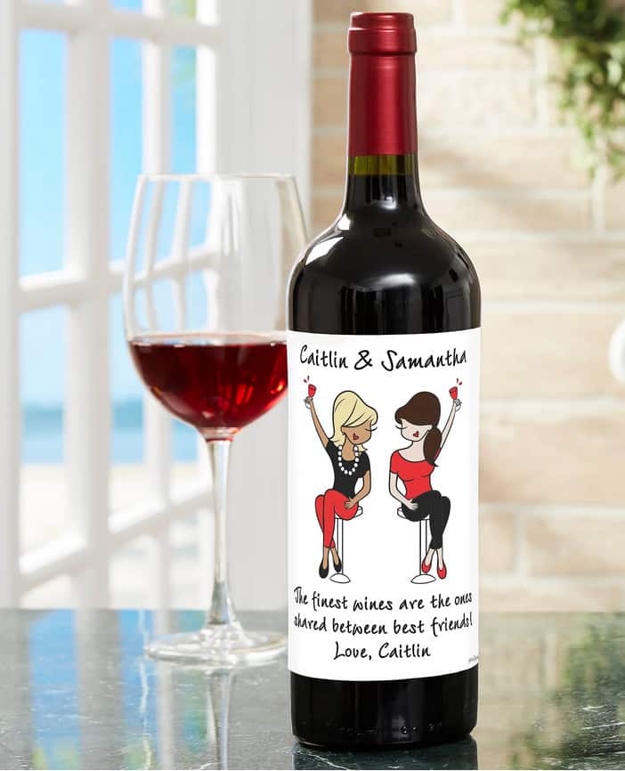 Best Friends Personalized Wine Label