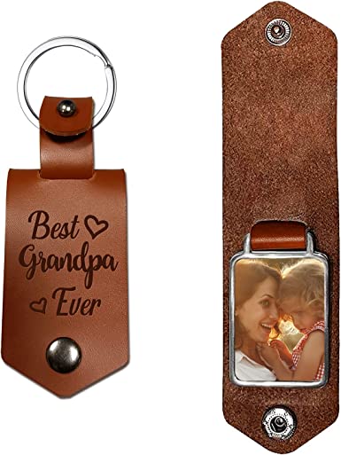 Best Grandpa Ever Leather Keychain