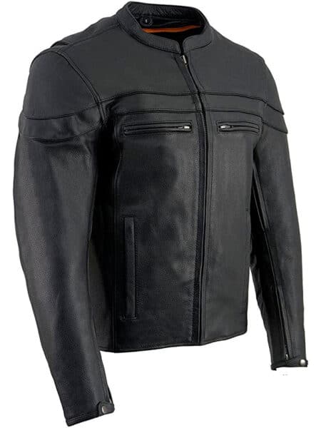 Black Leather Scooter Jacket