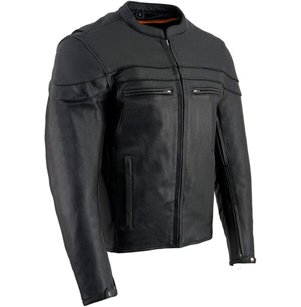 Black Leather Scooter Jacket