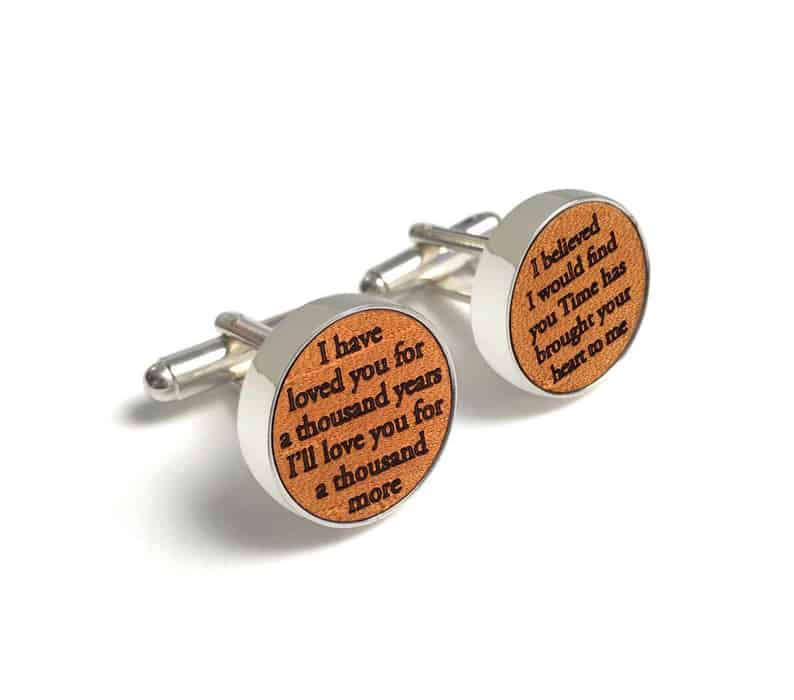 Personalized Cufflinks With Song Lyrics