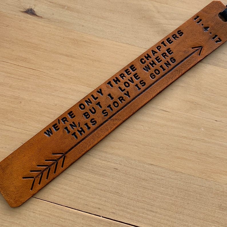 Personalized Leather Bookmark