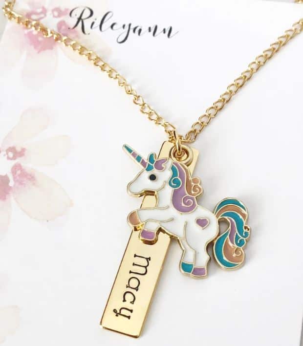 Unicorn Name Bar Necklace
