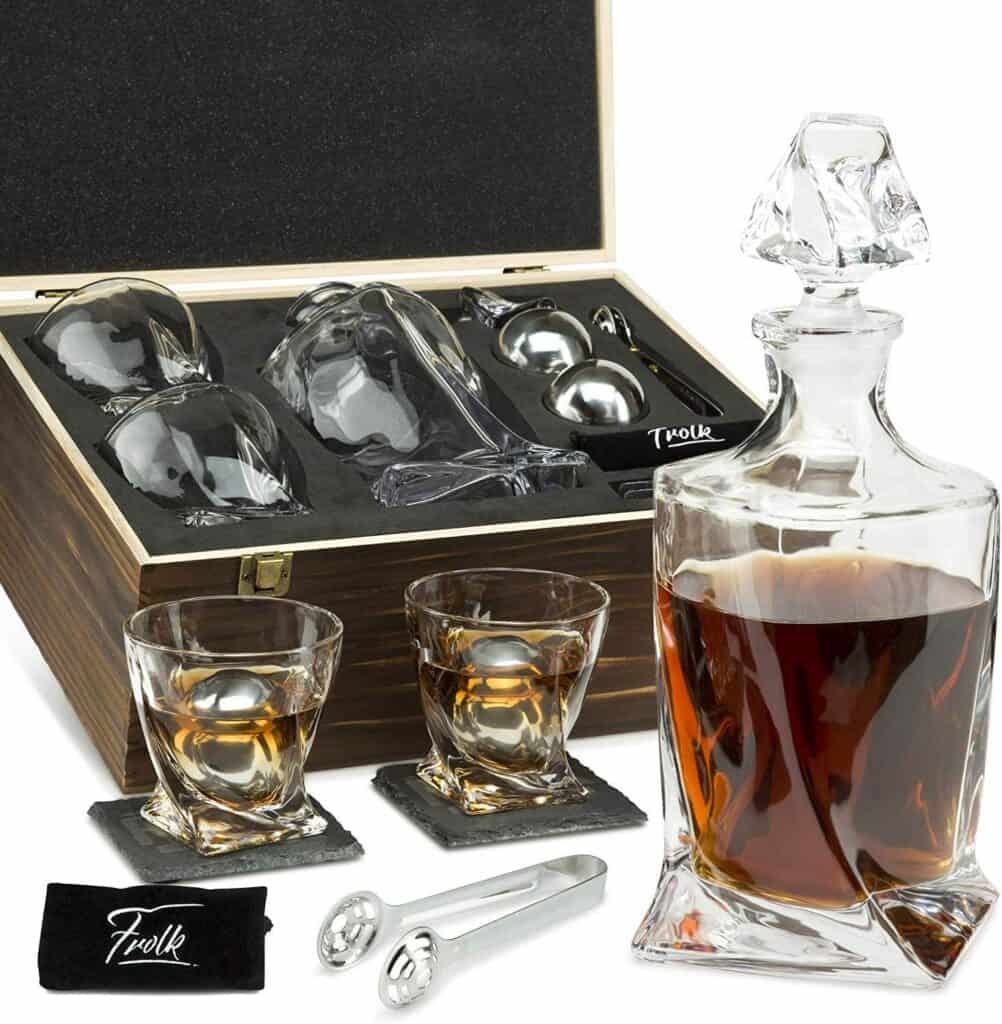 Whiskey Decanter and Stones Gift Set