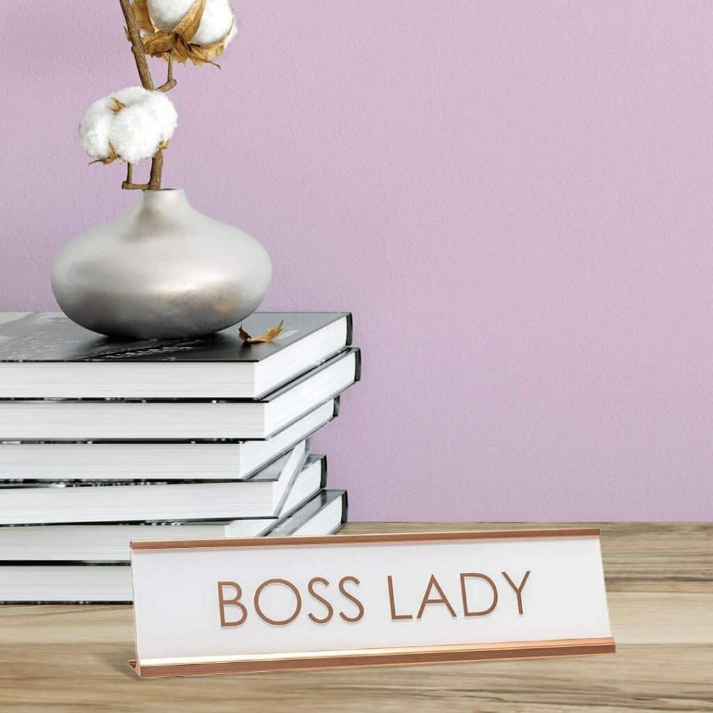 Boss Lady Rose Gold Novelty Desk Sign