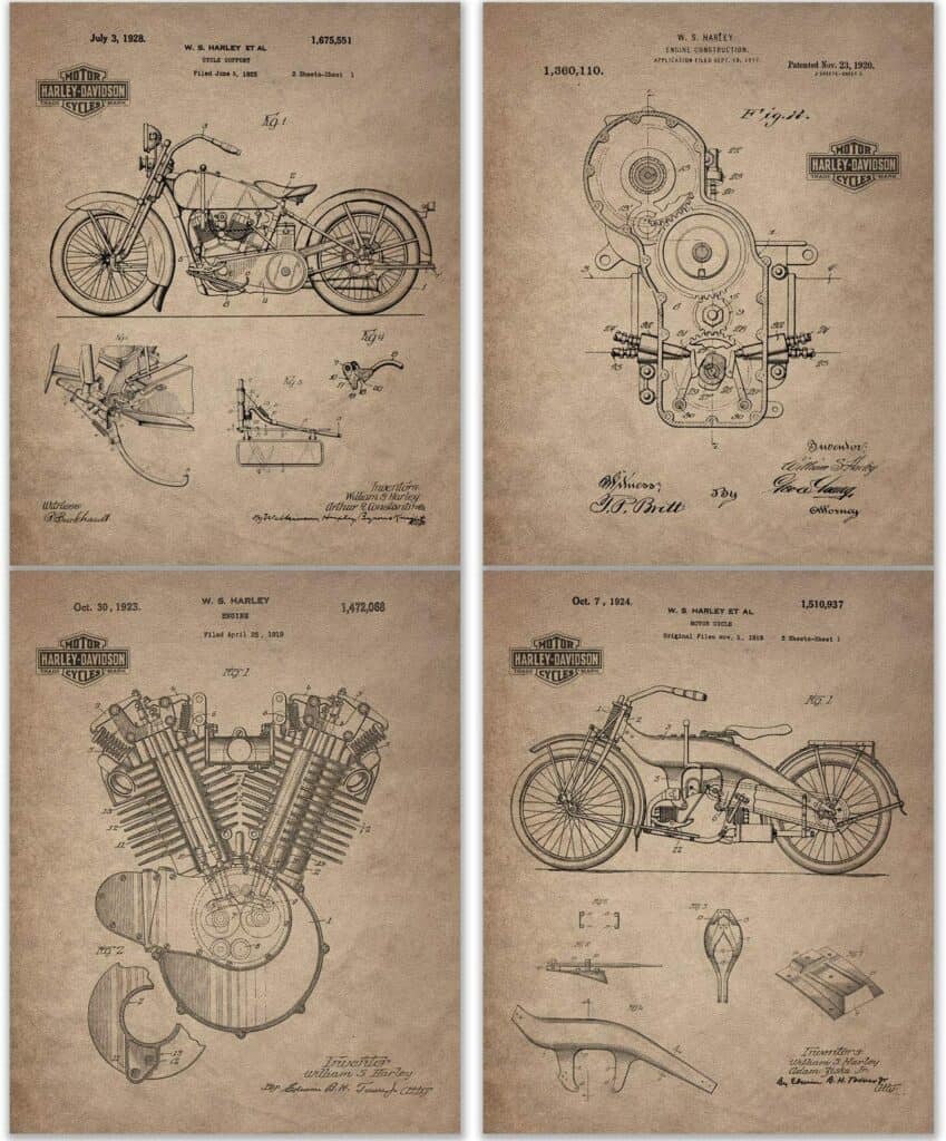 Harley-Davidson Patent Prints