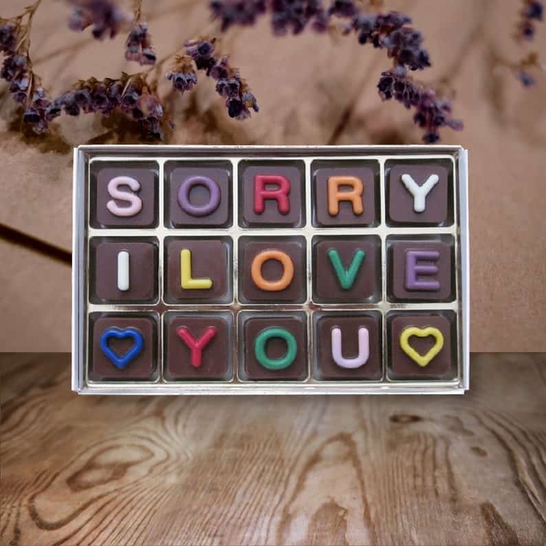 I’m sorry Chocolate Cube Message