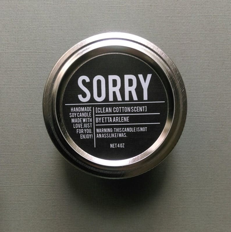 Sorry Scented Candle