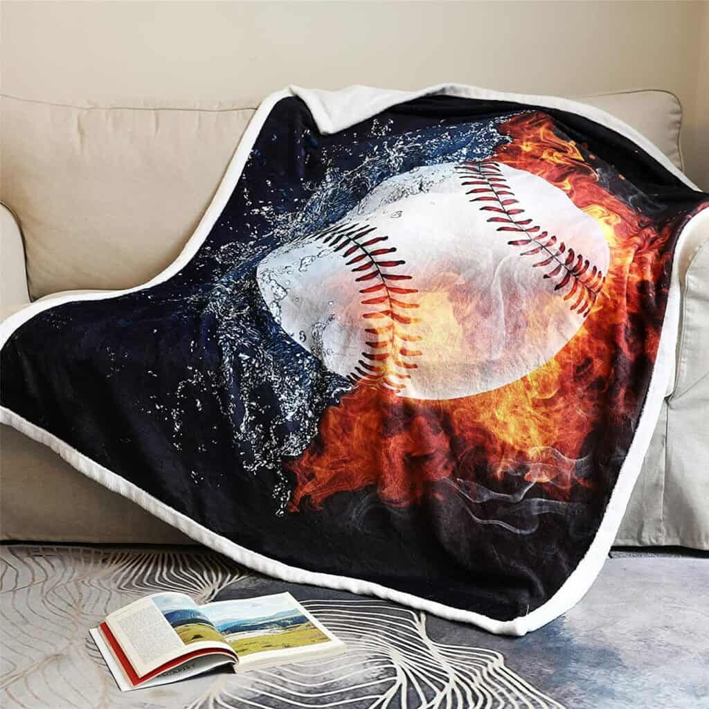 Baseball 3D Print Throw Blanket