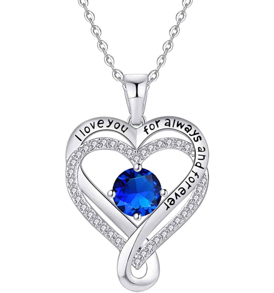 Infinity Heart Birthstone Necklace