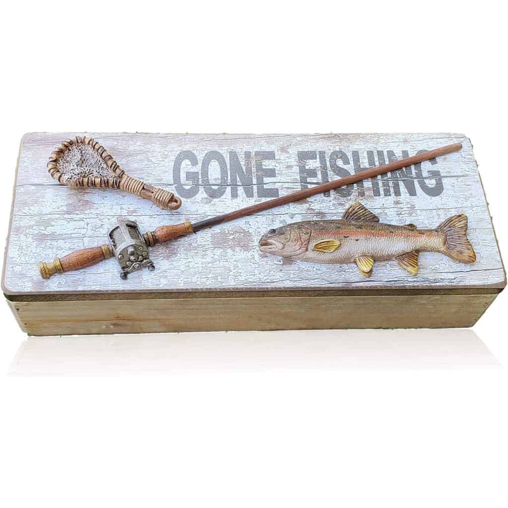Gone Fishing Wood Box