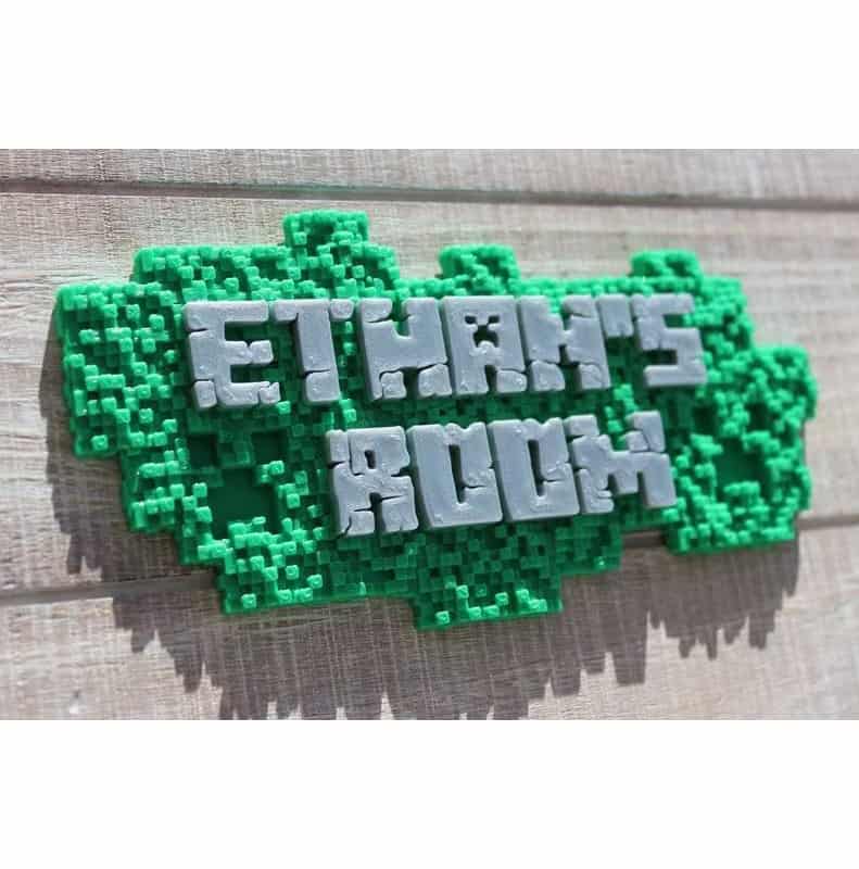 Minecraft-inspired 3D Door Sign