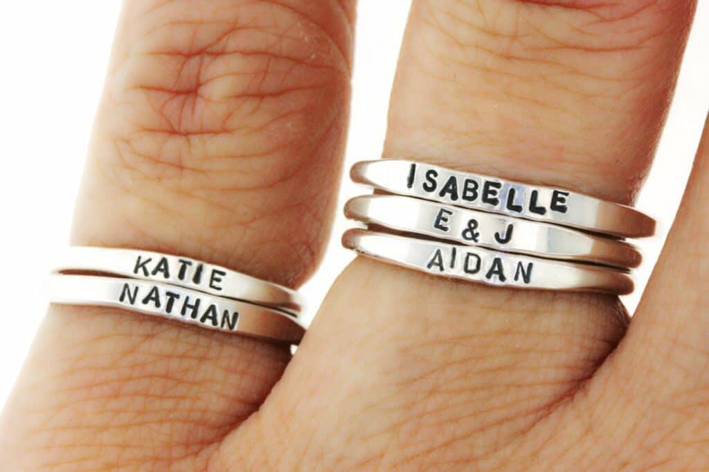 Tiny Personalized Silver Ring