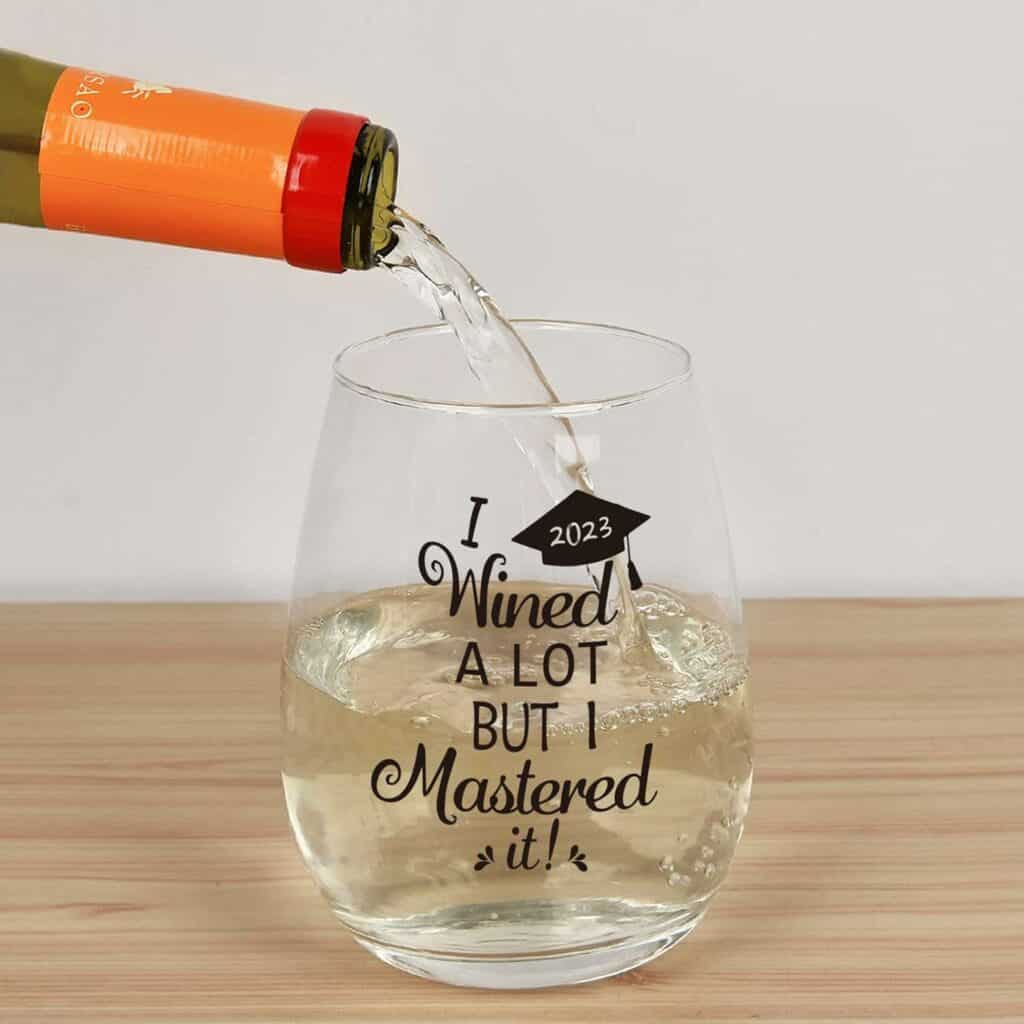 Funny Graduation Wine Glass