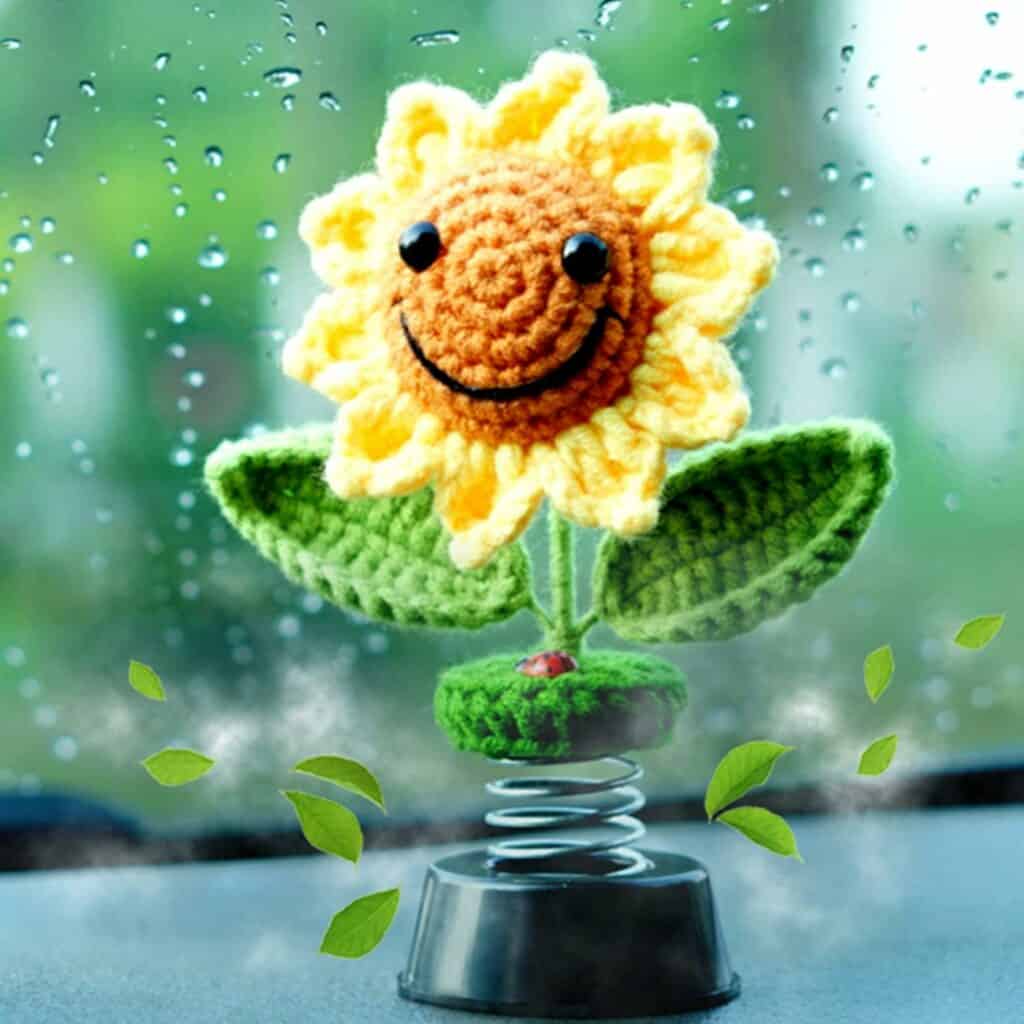 Handmade Sunflower Car Interior Ornament