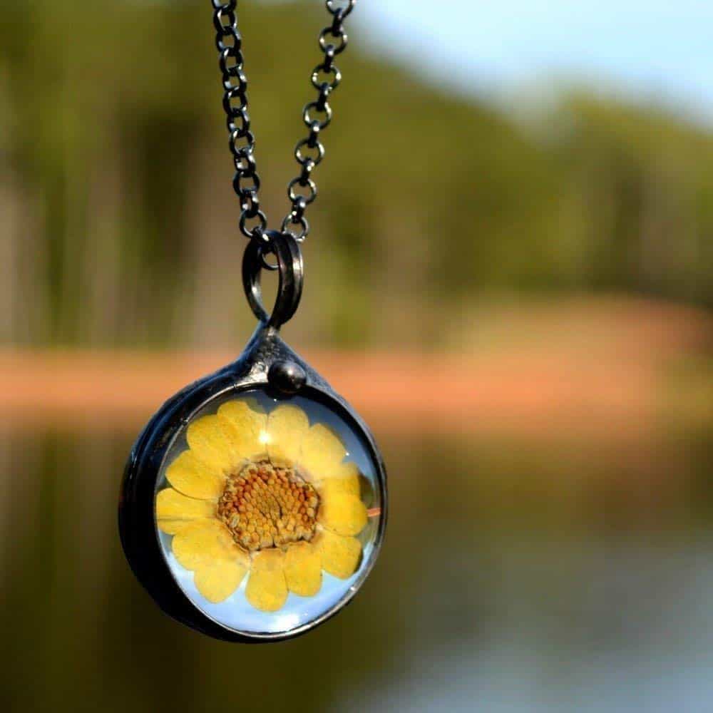 Handmade Yellow Sunflower Necklace