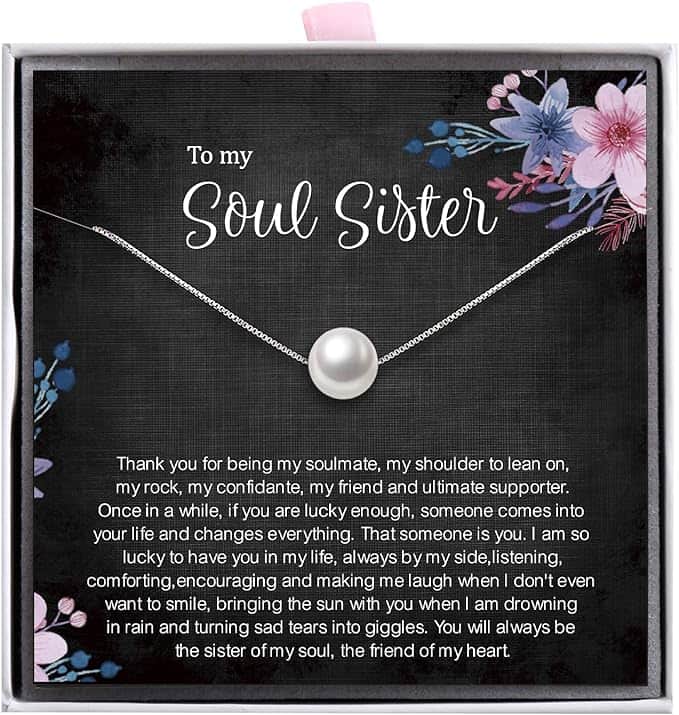 To My Soul Sister Silver Necklace