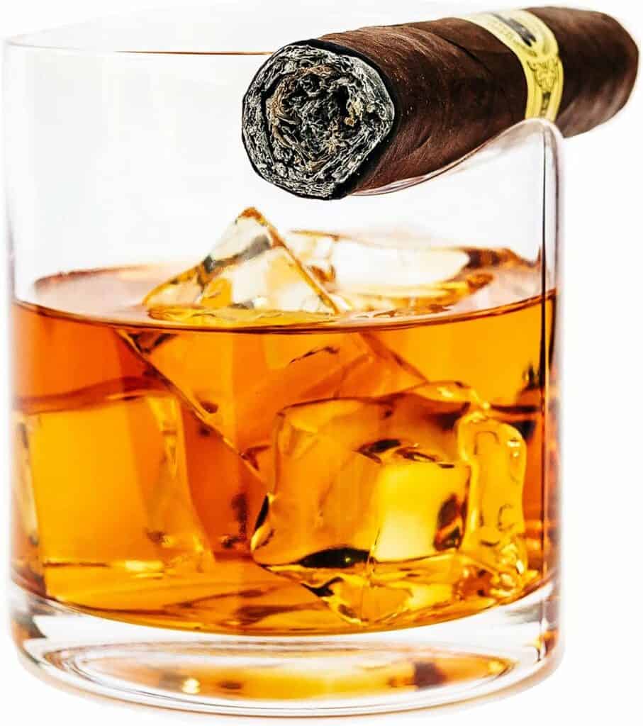 Whiskey Glass and Cigar Holder