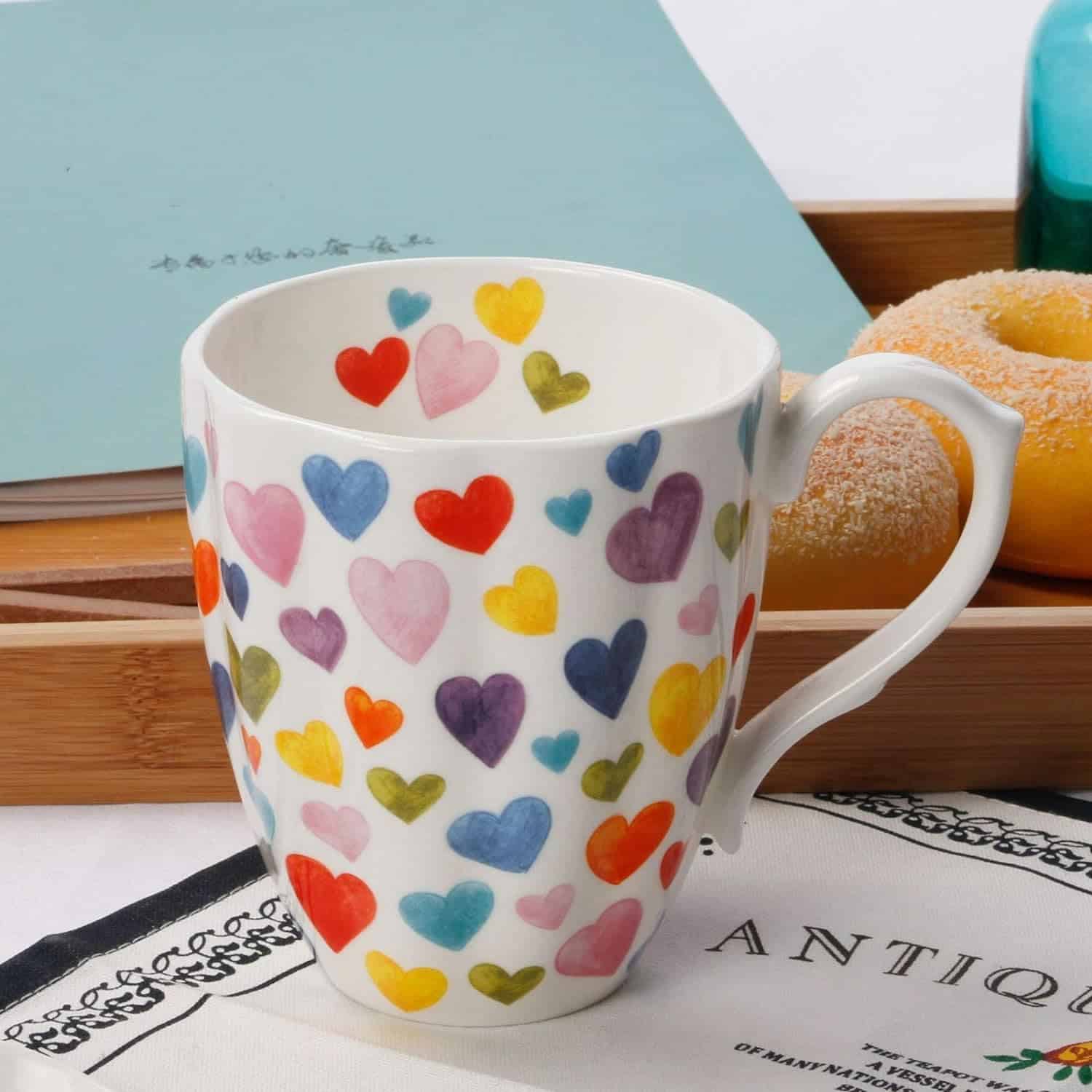 Cute Coffee Mug With Hearts