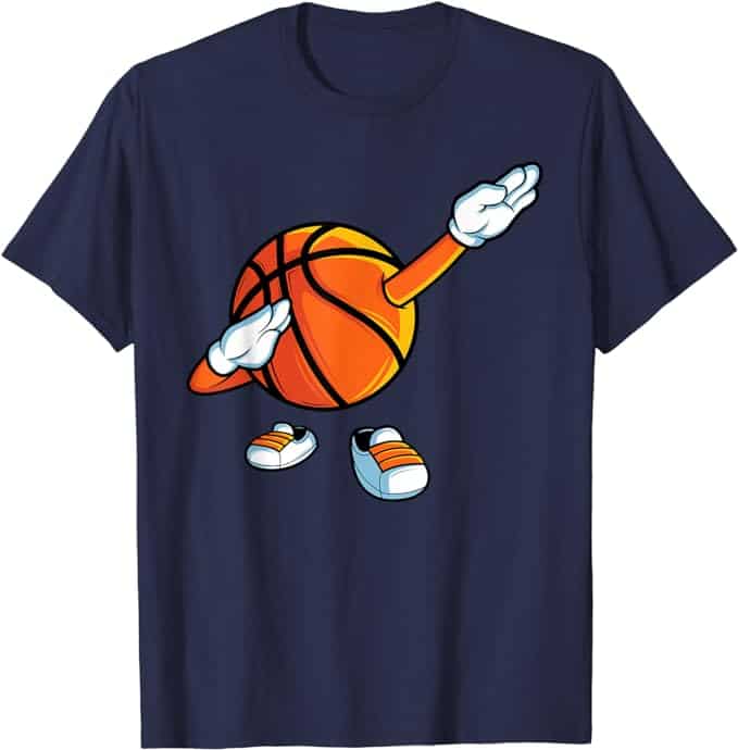 Funny Dabbing Basketball T-Shirt for Boys