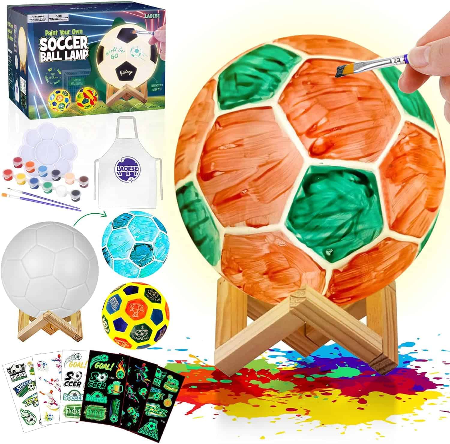 Paint Your Own Soccer Ball Lamp Kit