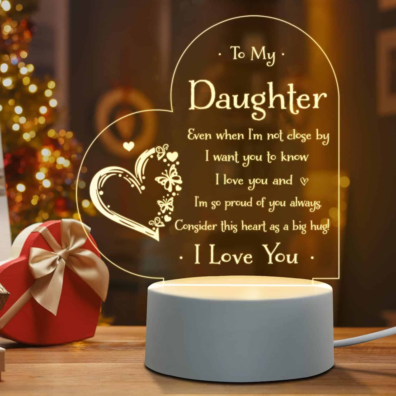 To My Daughter Engraved Night Light